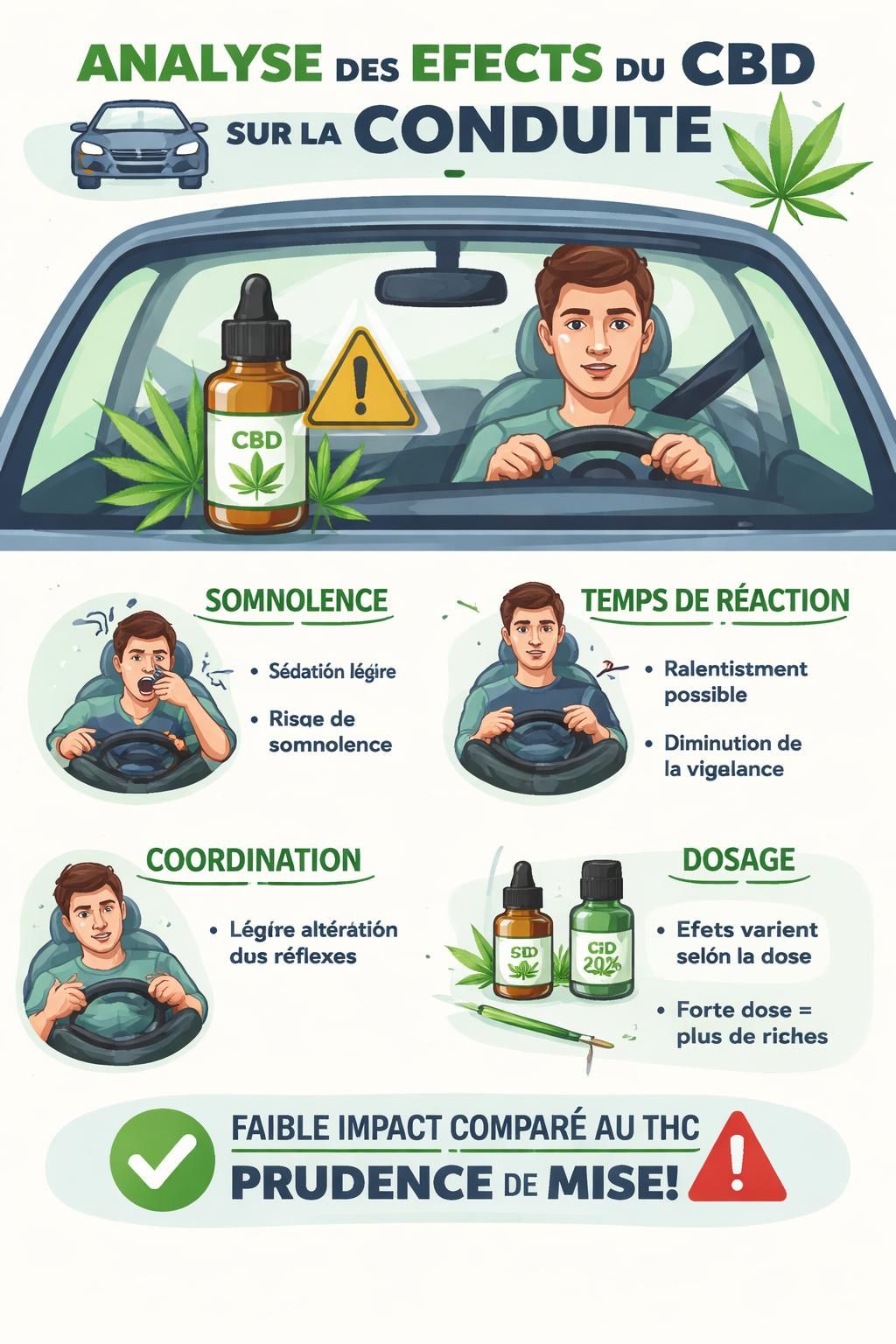 découvrez si la conduite sous cbd est sûre, en analysant les effets du cannabidiol sur vos capacités au volant et la législation en vigueur.